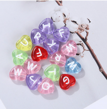 Load image into Gallery viewer, Heart Letter Multicolor Acrylic Beads
