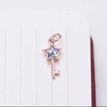 Load image into Gallery viewer, Star-Studded Key Charm (Rose Gold)
